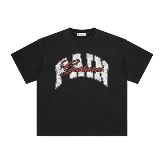 Washed 'Pain Gestures' Logo Tee
